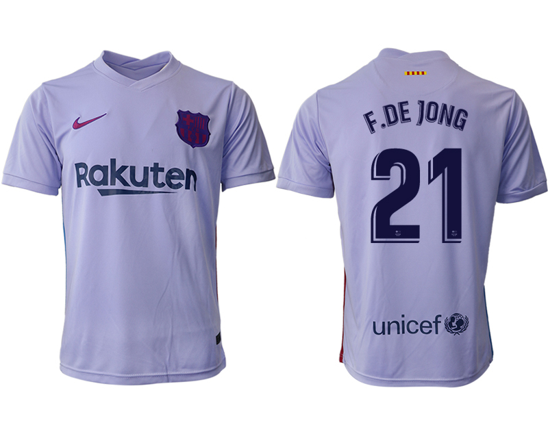 Men 2021-2022 Club Barcelona away aaa version purple #21 Soccer Jersey->barcelona jersey->Soccer Club Jersey